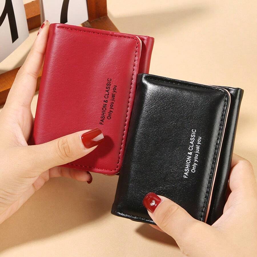 1pc Women Short Wallet, Large Capacity, Fashion Multi-Card Slot And Coin Pocket, Tri-Fold Coin Purse, ID & Credit Card Holder, Functional Cardholder, Women's Clutch Purse, Suitable For Daily Use, School Opening Gift, Back To School Gift, Graduation Gift, Birthday Gift, Women Gift