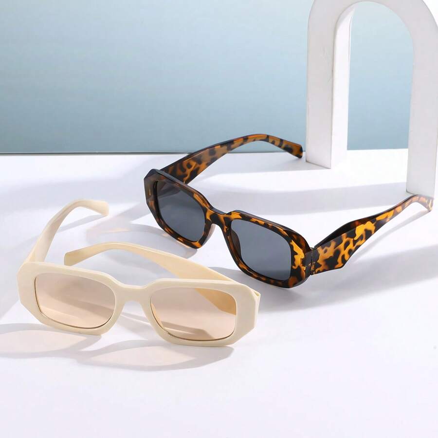 Lot de 2 lunettes de vue asymétriques à la mode, style européen et américain