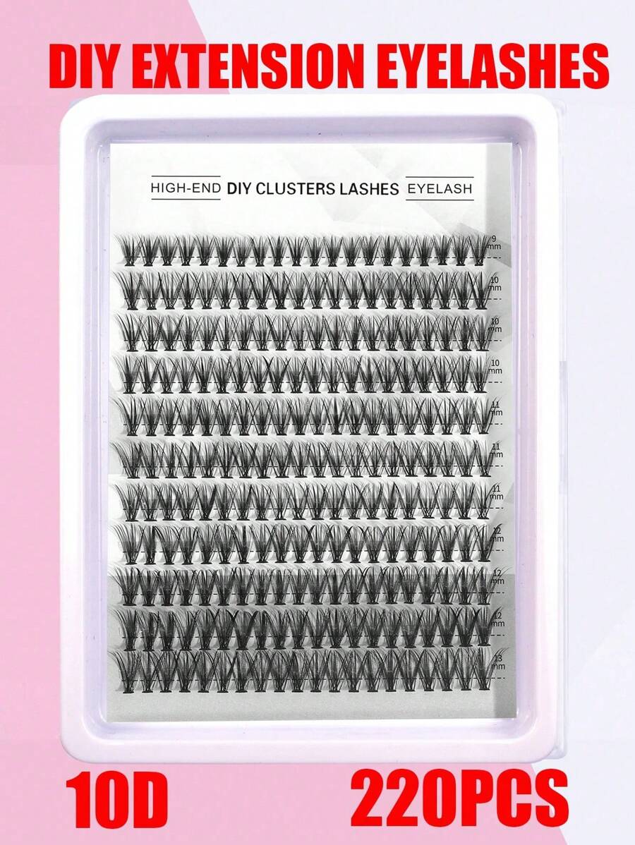 30 raízes com 220 clusters de cílios segmentados de estilo misto tipo cauda de peixe, com cachos mais longos C, cílios DIY pessoais de diferentes comprimentos, cílios artesanais macios e naturais para uso diário, cílios estilo mangá para viagem