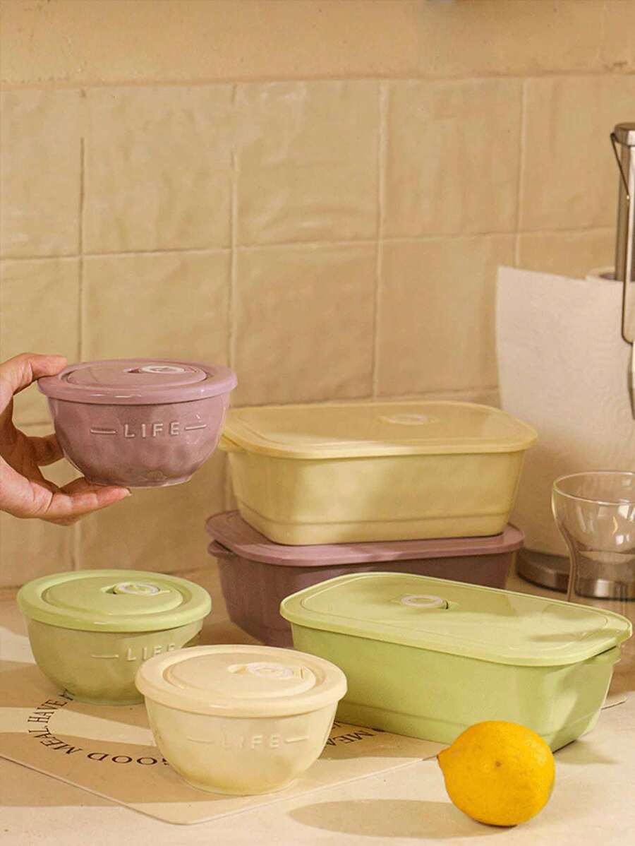 1pc Ceramic Bento Box, Square Compartment Lunch Plate, Airtight Meal Prep Container, High-Quality Lunch Box For Students