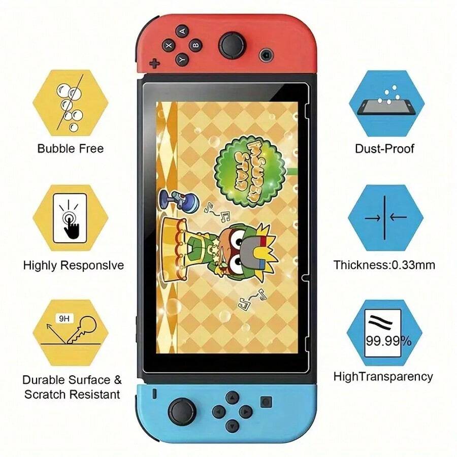 3PCS- High-Definition Glass Screen Protector Suitable ForNintendo Switch 2 (2025) - High-Definition Scratch Protection, Transparent Display Protector, Glossy Surface, Durable Game Screen Protector, Tempered Glass Protector, Switch Screen Protector