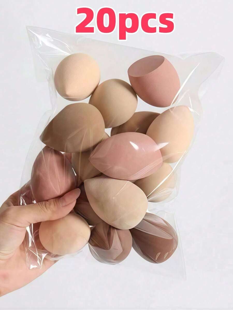 20pcsRandom Color Shape Makeup Sponge Set, Facial Beauty Sponge For Liquids, Creams And Powders, Multi-Color Makeup Sponges, Latex-Free Dry And Wet Dual-Purpose Foundation Cream, Suitable For All Skin Types, Christmas Gifts, Simple And Beautiful, Easy To Carry