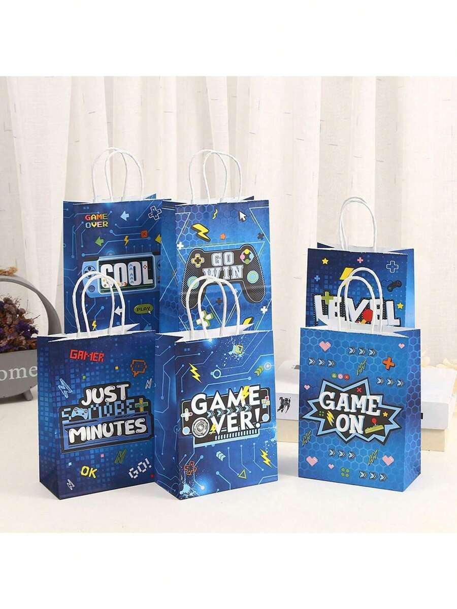 12 piezas Bolsas de regalo con tema de videojuegos, bolsas de compras, bolsas de embalaje
