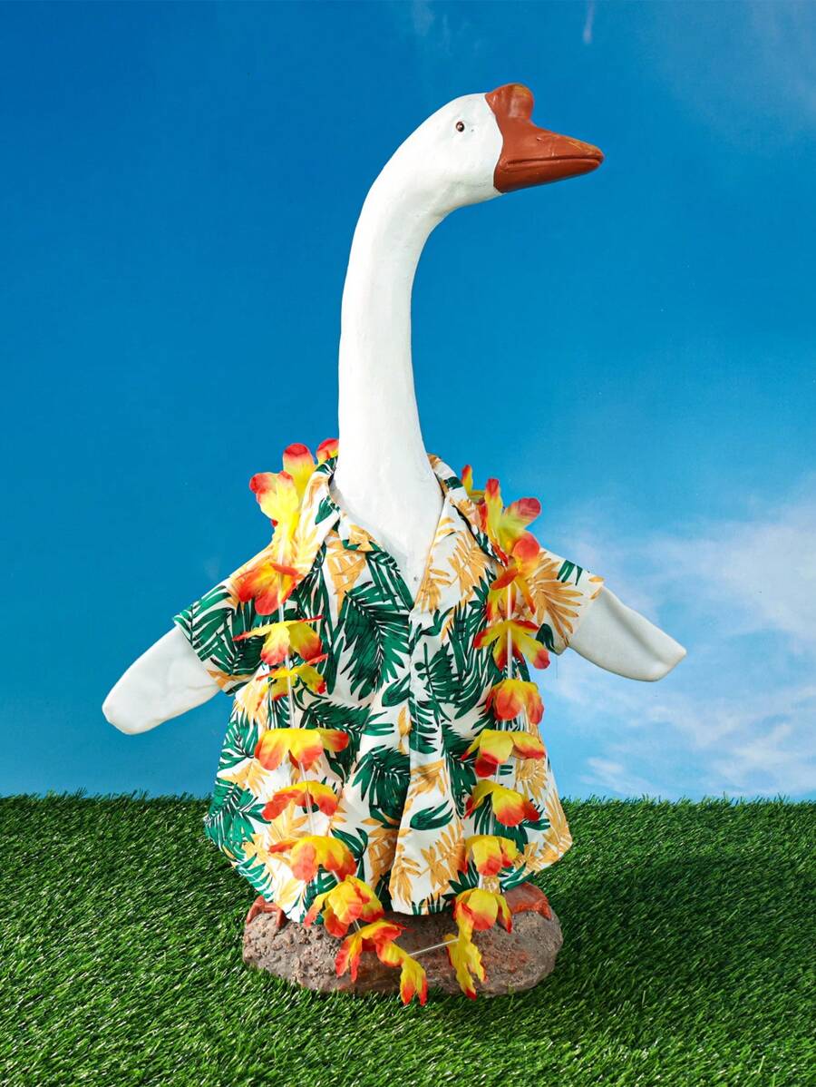 1 pièce Tenue légère et respirante pour ferme avicole, chemise jaune en simulation de cygne blanc avec couronne, convient pour toutes les saisons