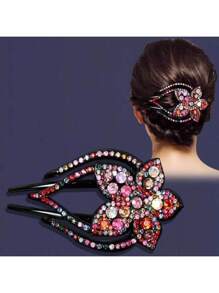 Épingle à cheveux en strass colorée