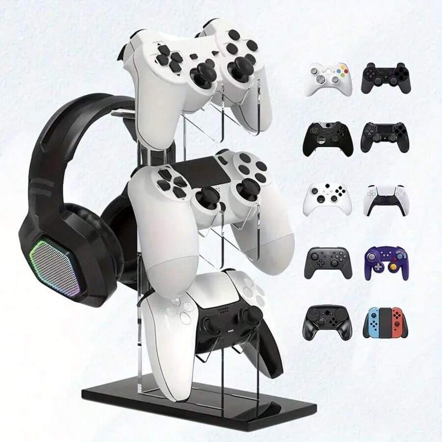 1pc Universal Acrylic Headphone Hanger Rack, Removable Desktop Display Stand, Suitable Compatible With PS4/Switch Game Controller And Headset