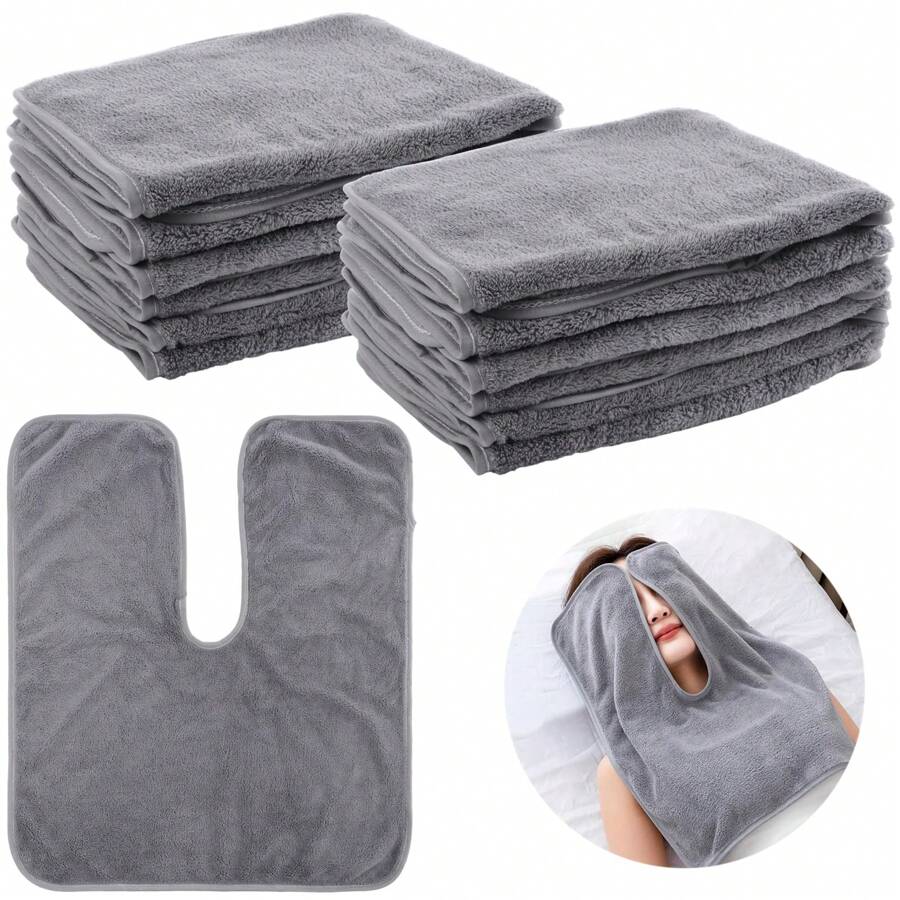 1 pièce Serviette de massage pour soins de la peau de salon de beauté en microfibre. Enveloppement facial personnalisé pour spa à domicile. Serviette d'enveloppement facial ESTHÉTICIENNE (gris foncé). Décoration de salle de bain à la maison, décoration d'automne, retour à l'école pour le salon de beauté et la salle de bain à la maison