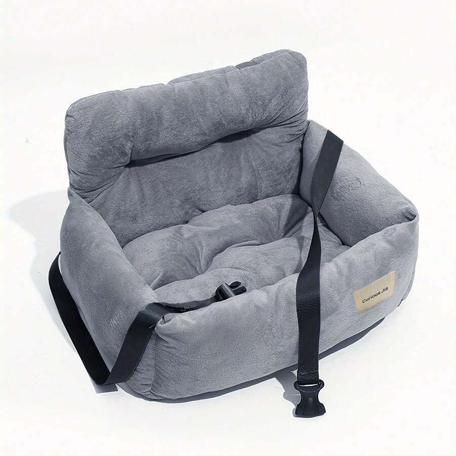 1pc- Detachable Pet Car Seat Cushion, Pet Bed, Suitable For Medium And Small-Sized Cats And Dogs,Plush Square Pet Bed, Dog Cat Warm Sleeping Pad Soft Pet Supplies For Home Use