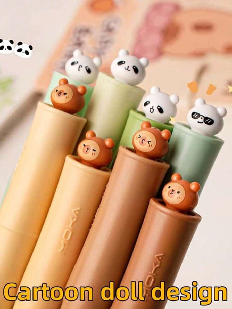 1 Stück/4 Stücke/8 Stücke Hamster Panda Drehkugelschreiber, (4 Stücke/Box) zufällige Farbe & Stil, Drehkugelschreiber, hochwertige kreative Schüler Schreibwaren, geeignet für Prüfungen, für Schulbedarf, Rückkehr zur Schule