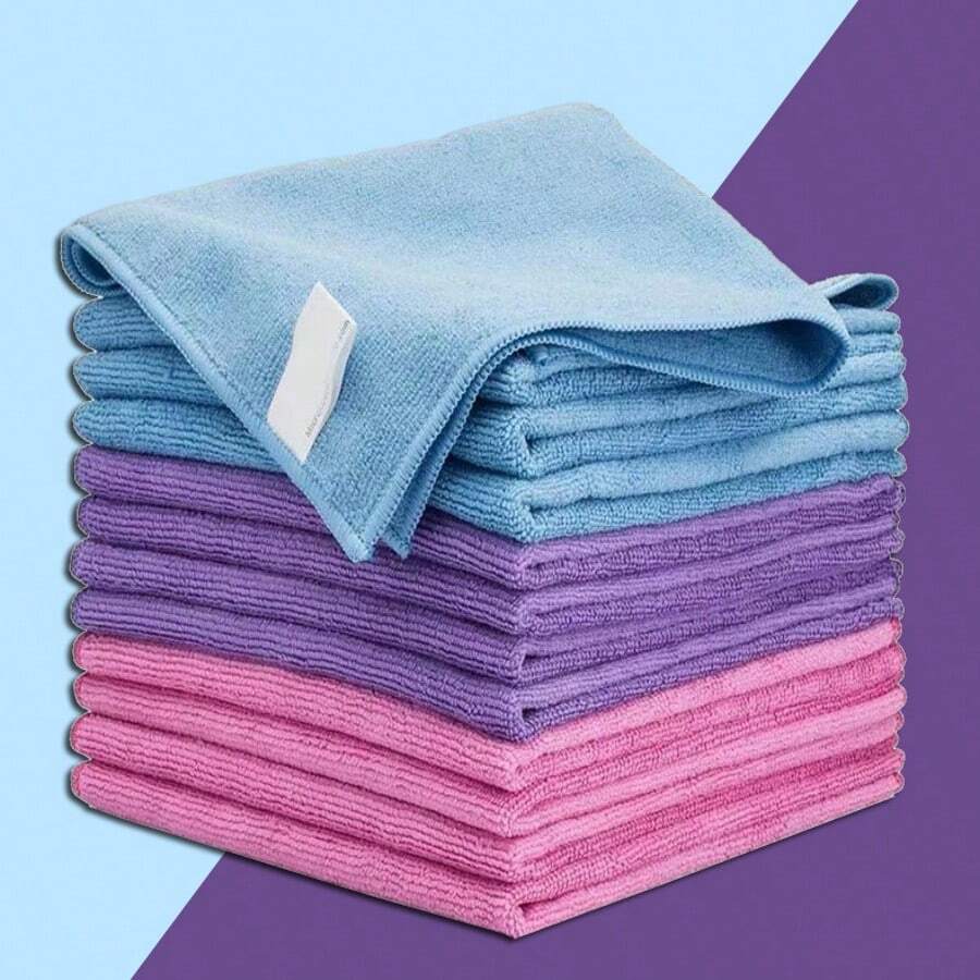20 Stücke/Packung Mikrofaser Reinigungstücher, zufällige Farbe Reinigungstuch, saugfähiges Tuch, Küchentuch, Glasreinigungstuch Set aus multi-farbigen, weichen, schnell trocknenden saugfähigen Schwämmen - Küche, Bad, Zuhause, Büro-Verbrauchsartikel