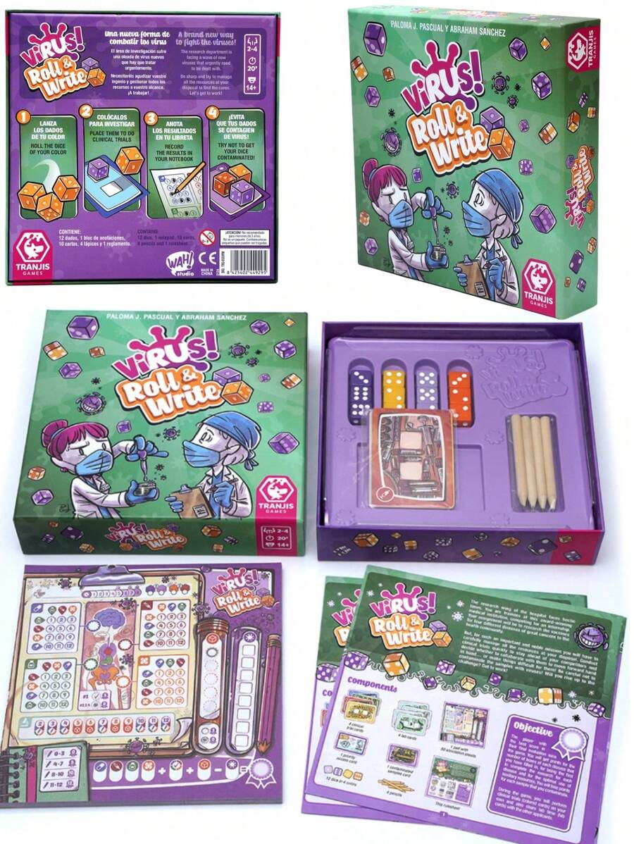 1 pieza, Juego de Tranjis - VIRUS! Juego de cartas de evolución (Paquete de expansión) - Juego de cartas (TRG-12evo), el juego de cartas talla grande contagioso, en inglés, francés y español, el juego de cartas talla grande popular, multijugador, para 2-6 jugadores, juego de San Valentín, juego de Año Nuevo, juego de boda, regalo de Año Nuevo, regalo de San Valentín, para reuniones familiares, fiestas de boda
