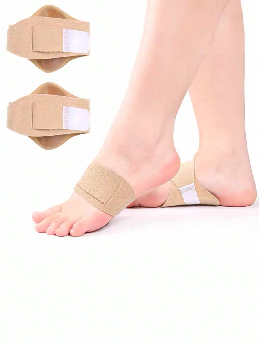 1 Par de Absorventes de Arco de Pé Macios de Silicone Ajustáveis e Sem Desprendimento, Com Leito de Proteção