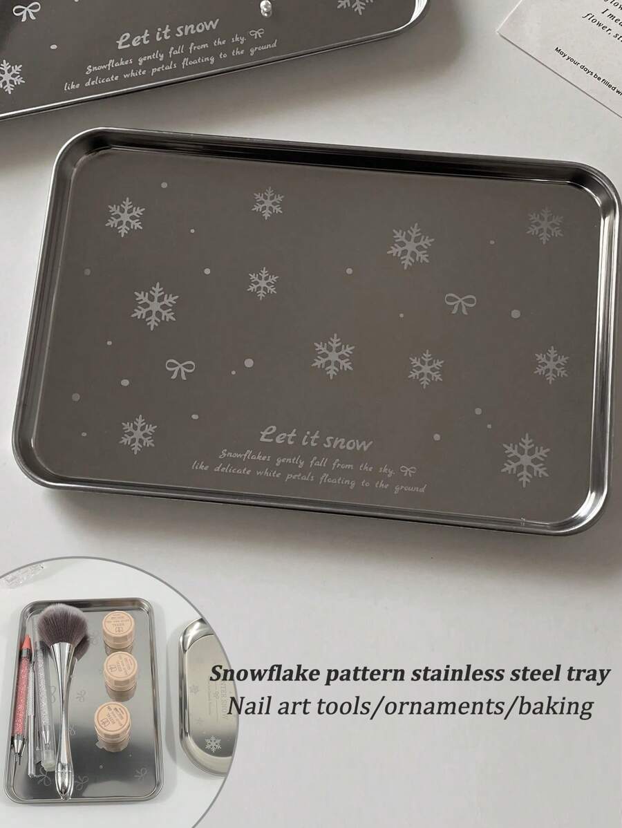 INS Style Nail Art Organizer Tray, Trending Nail Technician Workstation Storage Plate, Indispensable For Beauty Salons, Nail Polish/Rhinestone/Tweezers Organizer Box, Photo Shooting Essentials