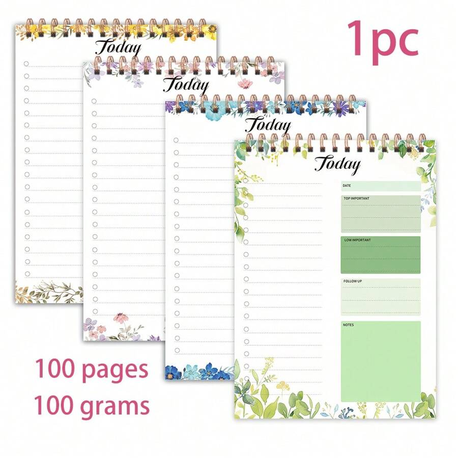1pc/4 Styles, B6 Daily Delegate Notepad-To-Do Notebook, Double Sided 60 Pages 100gsm Thick Paper 7.1x5.1in Coil Notepad, Daily Planner, Work Planner, Back-To-School Season, School Supplies, Notebooks School Supplies, Back To School