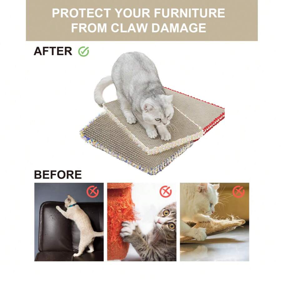 1pc Scratch Resistant & Anti-Shedding Attractive Cat Scratching Board, Suitable For Preventing Cats From Damaging Furniture And Clawing