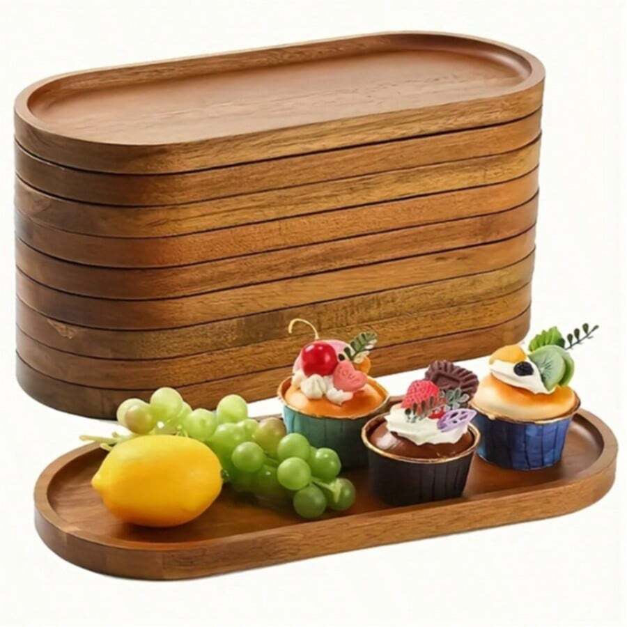 1/2/3 Stück Multifunktions-Holztablett-Set, geeignet für Zuhause, Restaurant, Hochzeit und Party, Frühstück, Kuchen, Brot, Obst, Kaffeeservice, Kosmetikaufbewahrung, Badezimmerlagerung