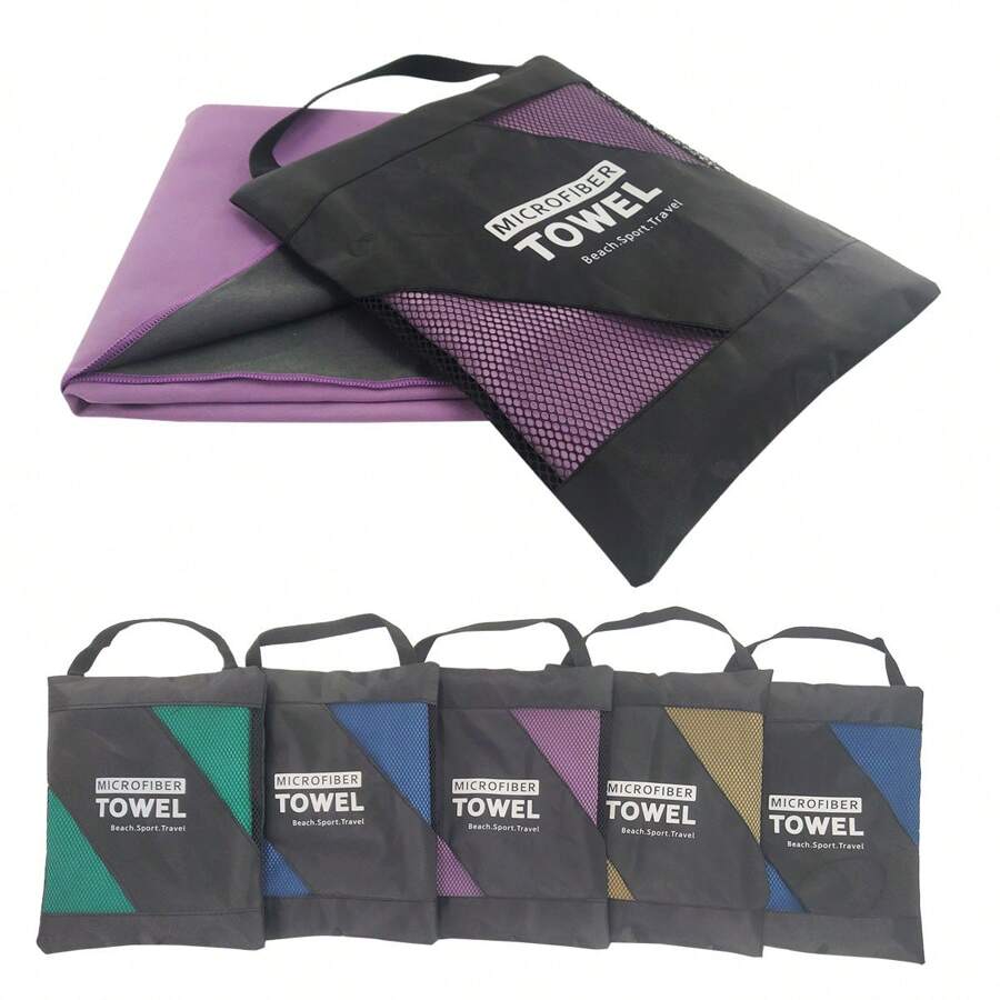 2 pezzi - Asciugamani sportivi da golf ad asciugatura rapida, in fibra ultrasottile per uso all aperto, campeggio e sport, con custodia con cerniera, adatti per campeggio, fitness, golf, nuoto, spiaggia e rientro a scuola