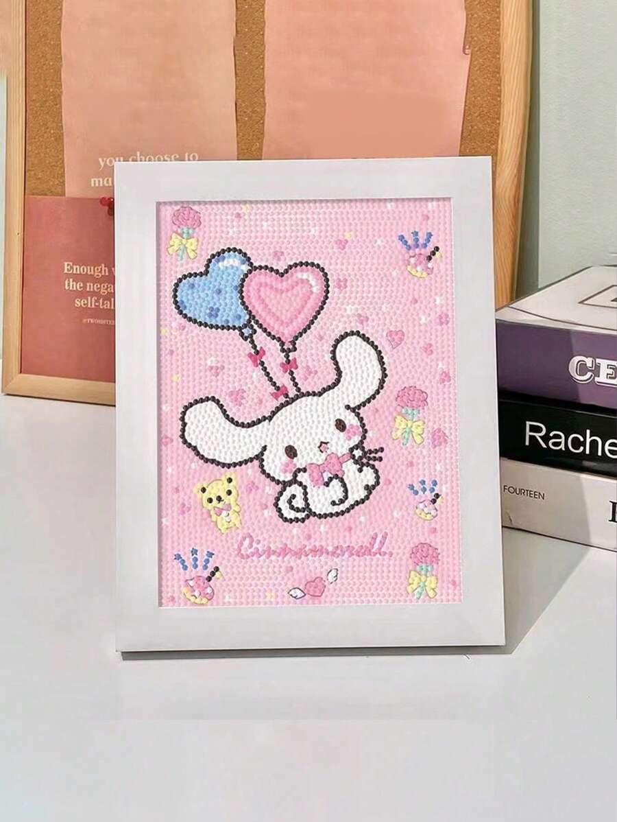 Sanrio Kit de pintura de diamantes de Kuromi de Sanrio, materiales DIY hechos a mano para niños, regalo de cumpleaños para niños, pintura de diamantes, adorno de escritorio para decoración interior