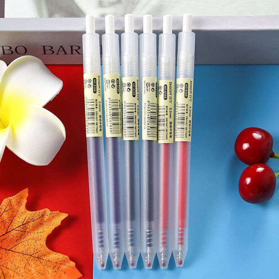 18 Pieces Of 0.5mm Retractable Gel Pen Set In Black/Blue/Red Ink Ballpoint Pens, One-Click Press, Single-Handed Operation, Instant Tip Emergence, Ready To Use At Any Time, Suitable For Office/Commuting/Meeting, Write With One Press, Imported Ink, Smooth Writing Like Silk