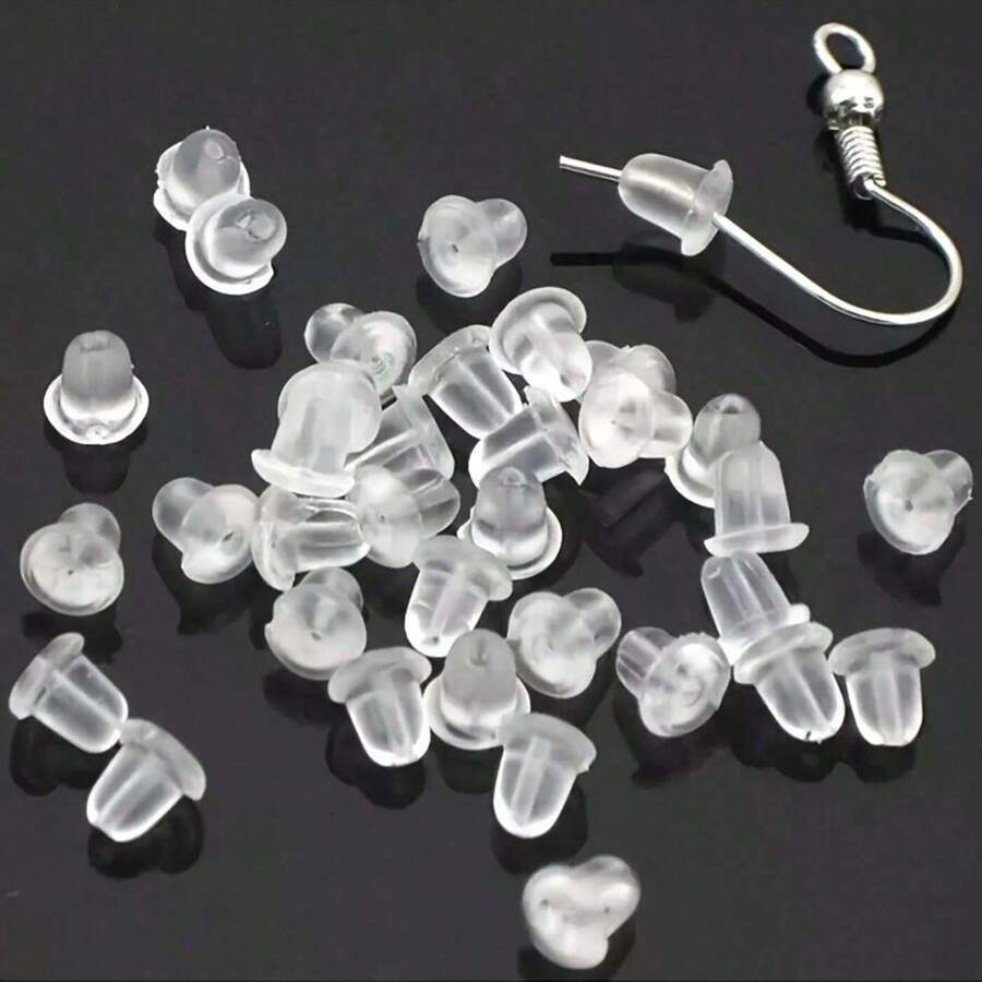 50~500 piezas Accesorio de aretes con capucha y hebilla de goma para aretes de mujer, moda de 5mm