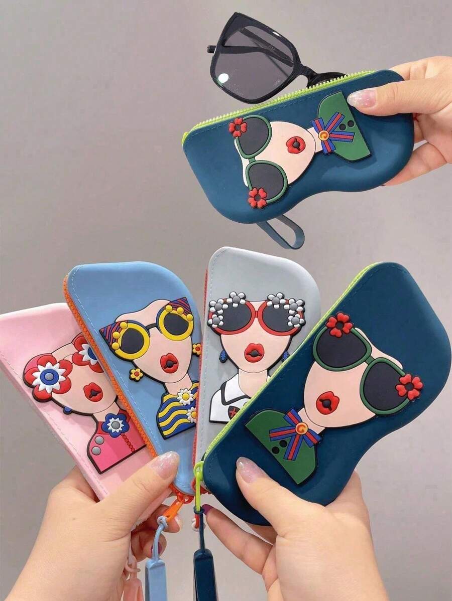 1 pieza Bolsa de gafas de silicona multicolor para almacenamiento, equipada con asa colgante, adecuada para viajes y uso portátil. Resistente al agua y a los golpes, diseñada para mantener las gafas y las gafas de natación libres de polvo. Ceremonia de revelación, perfecta para vacaciones, bodas y fiestas, regalo perfecto para colegas, amigos y familiares, vuelta al colegio