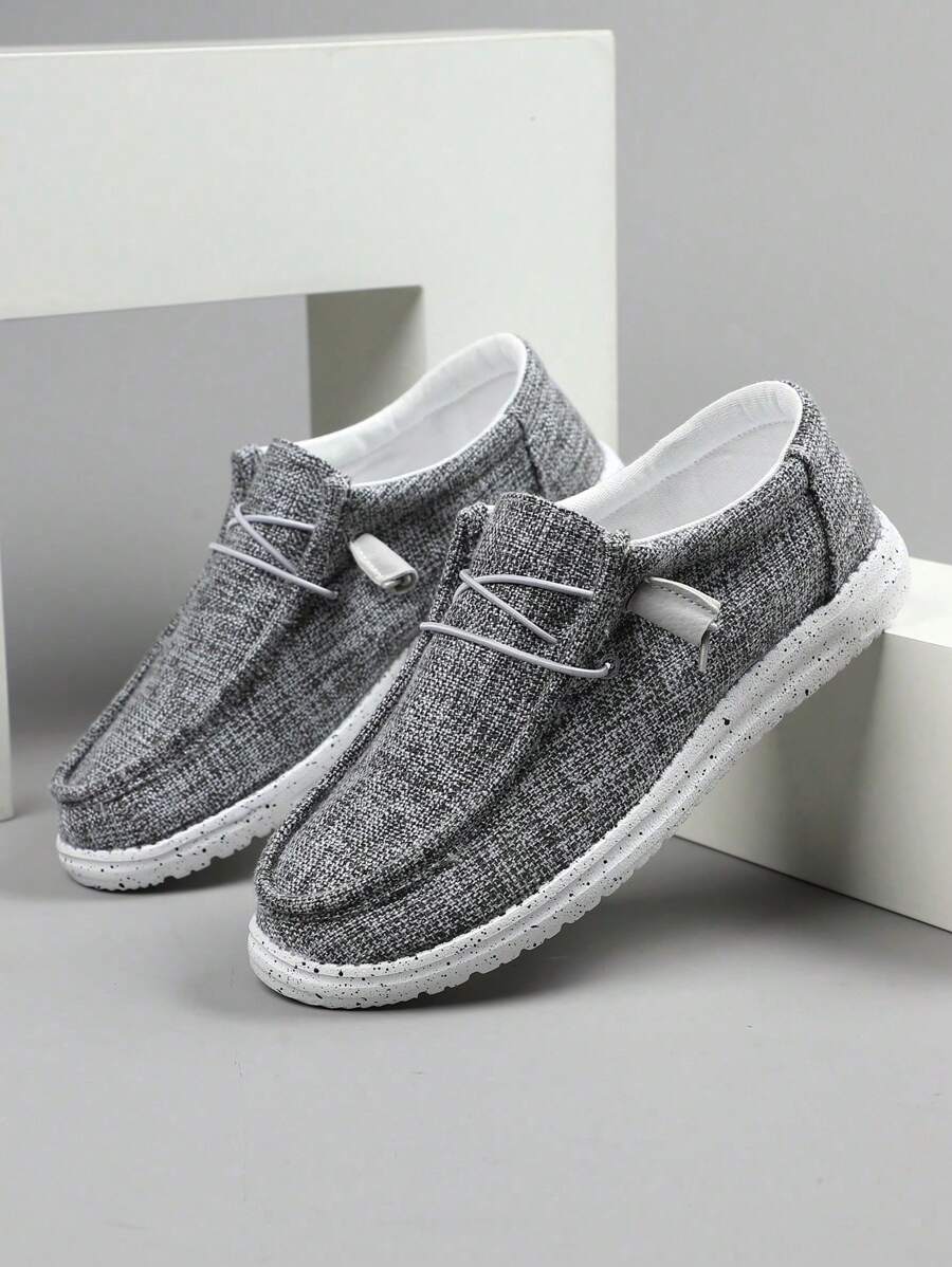 Spring/Autumn Casual Men's Slip-On Sports Shoes, Business Loafers, Lightweight And Fashionable Canvas Shoes For Daily Wear