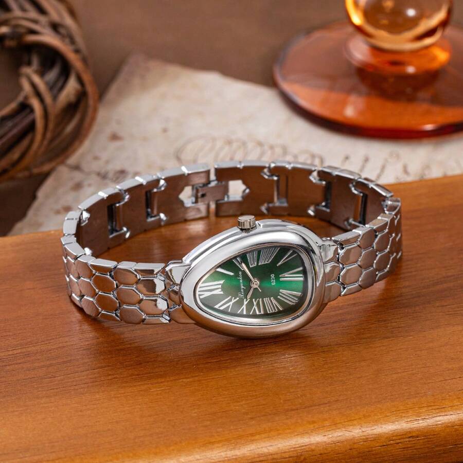 xinyunkou Reloj de mujer de acero inoxidable con correa en forma de gota de agua de diseño vintage elegante y exquisito, regalo de lujo y nicho