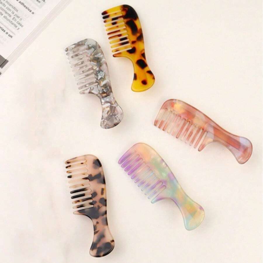 5 Stück/1 Set schildkrötenförmige dunkle Acetat kreative Haarspangen Pony Clips, marmorierte Alligator Haarclips, Haraccessoires, Krallenklemmen, Haarklammern, Haarclips