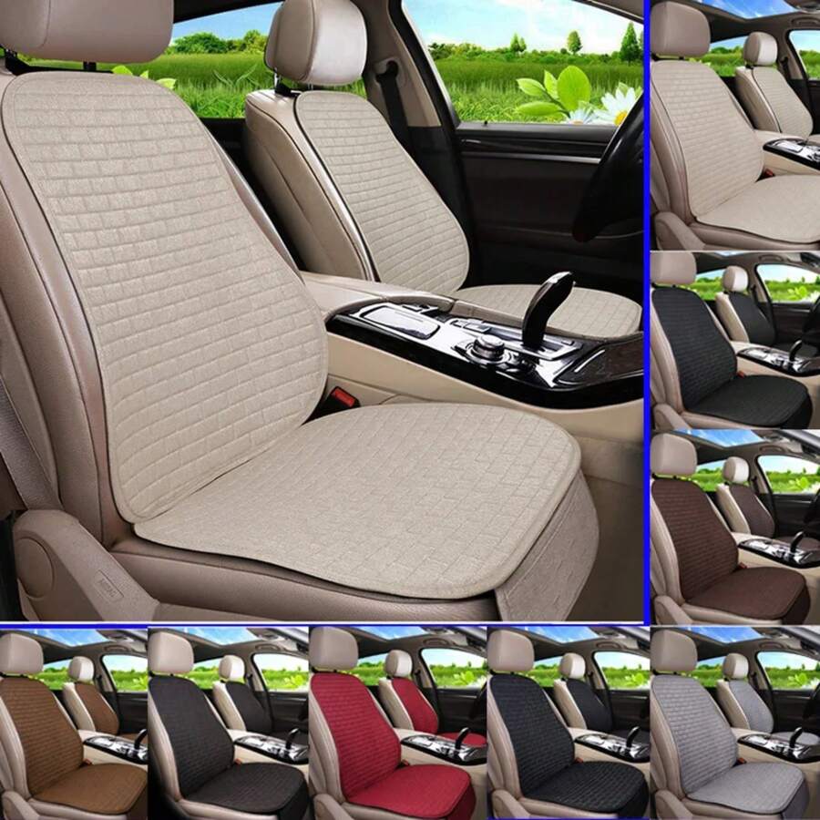 Car Flax Seat Cushion Protector Pad Car Seat Cover Front/Rear Seat Cover Automobile Cushion Pad Mat Backrest Auto Accessori