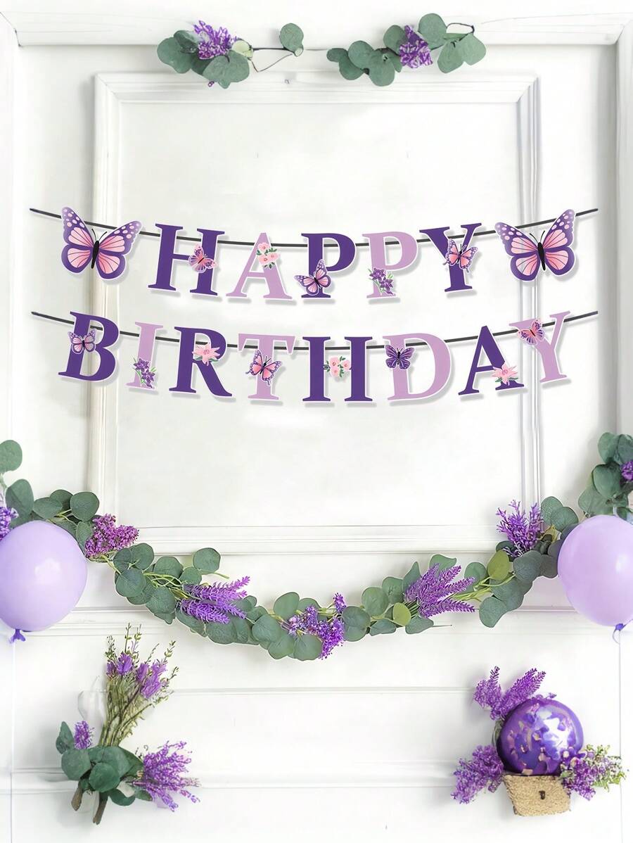 1 Stück lila Schmetterling thematische Partydekoration, Frühlings Teegesellschaft hängende Spiralgirlande, rosa & lila Schmetterling Fahnenbanner Spiral-Kranz Selbstbau Deko, lila rosa Schmetterling Papierfahnen Banner Anhänger für Geburtstagsfeierdeko Zubehör
