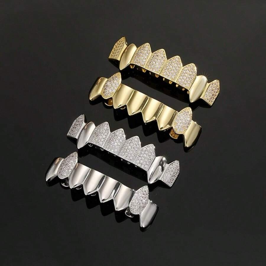 Popular European & American Style Fang Tooth Caps, Fashion Grillz, Unisex Hip Hop Performance Decorative Teeth Accessories