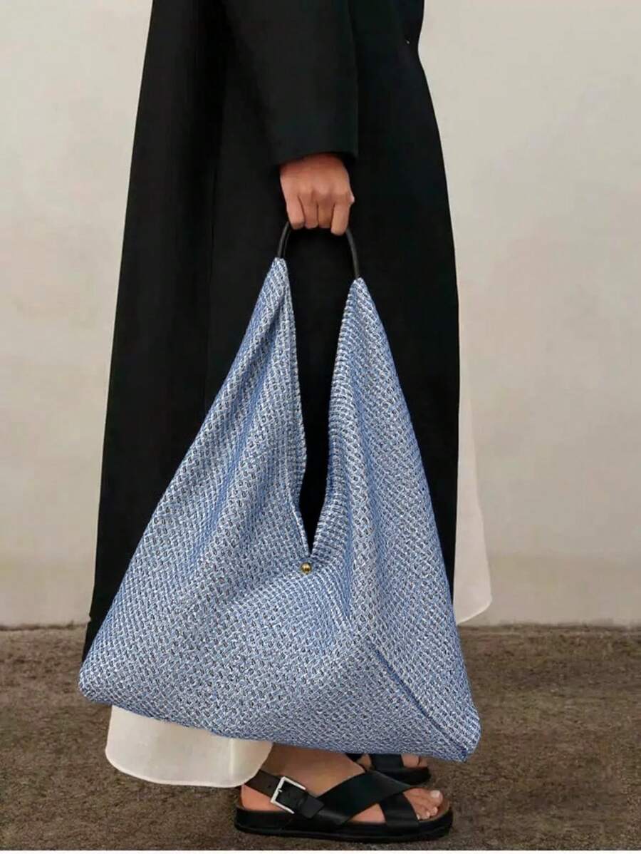 Bolsa de tecido bordada com estampa de florzinha, bolsa transversal feminina com grande capacidade, bolsa de ombro floral estilo pastoral francês coreano, estilo férias, bolsa de lona casual de grande capacidade para deslocamento diário, adequada para estudantes, deslocamento diário, looks de férias femininos, bolsa de ombro estilosa e versátil
