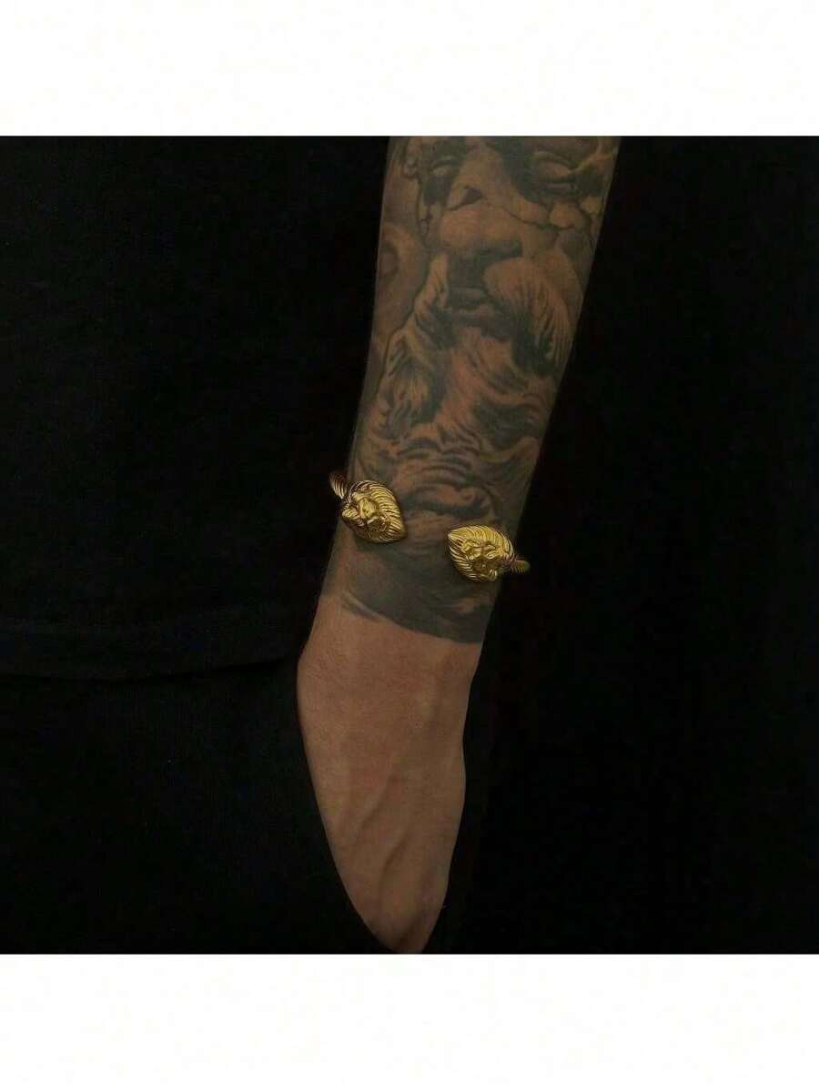 Bracelete Pulseira De Leão Torcido Banhado a ouro 18k