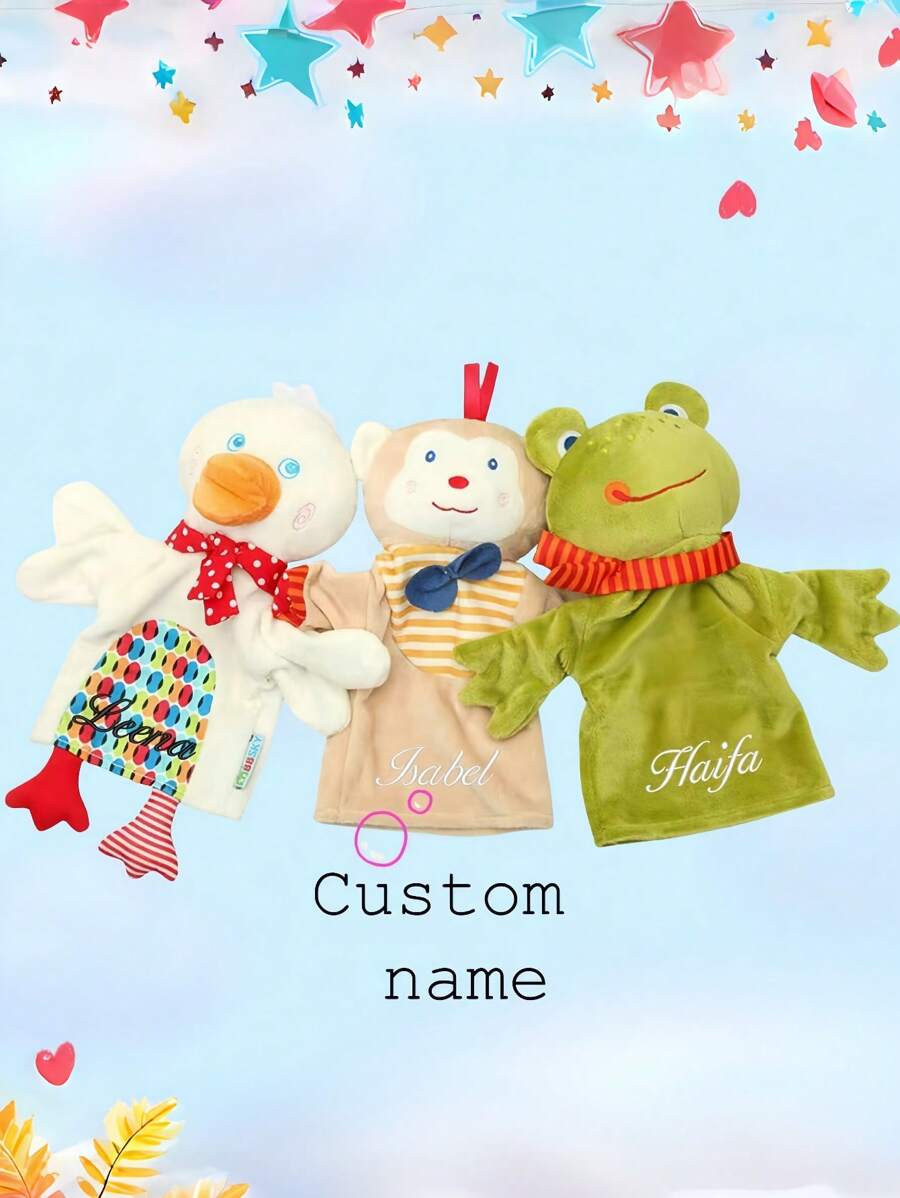 Customized Plush Hand Puppet Toys, Monkey Duck Frog Hand Puppet Comfort Towel, Plush Toys, Cute Cartoons. Role Playing, Small Toys To Enhance Feelings.
