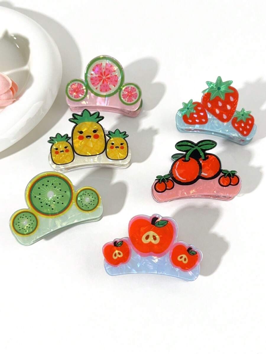 1 buc agrafă de păr cu fructe pentru femei, gheară de păr proaspătă de vară, agrafă decorativă cu căpșuni și cireșe pentru fete, accesoriu de păr cu fructe de desene animate drăguț, agrafă de păr în stil coreean, accesoriu de păr pentru fete, accesorii de păr la modă, agrafe cu gheare de înfrumusețare