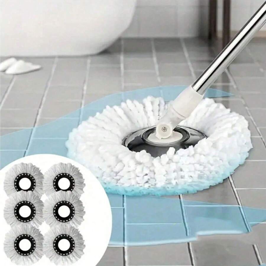 1/2/4/6/8 Stücke Ersatzkopf für Wischmopp mit Super-Feinfaser & Maschinenwäsche-Funktion, kompatibel mit rundem Zyklone Drehmopp, Standard runde Reinigungsersatzpads, für Haushaltsreinigung, Böden spiegelglatt machen, Fett und Staub entfernen, Haushaltsartikel
