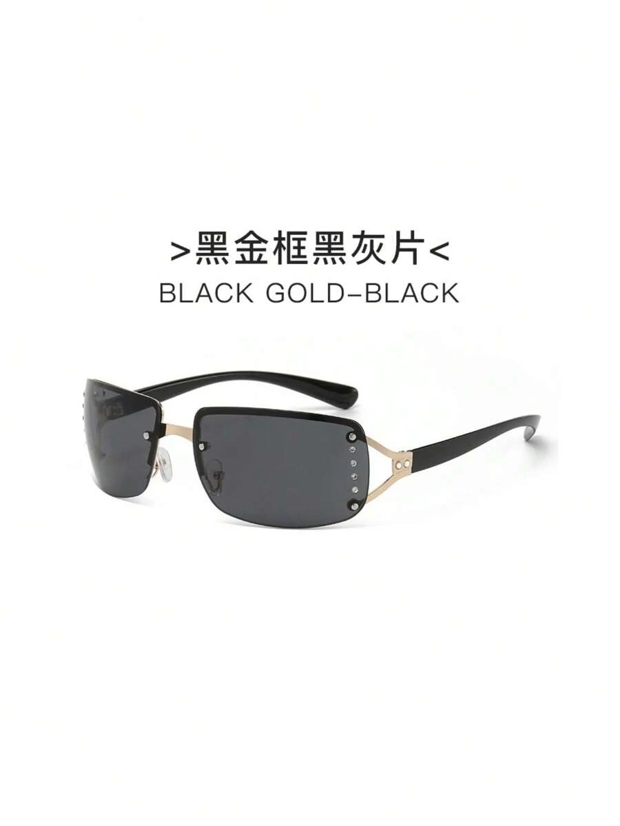 1 pièce Lunettes mode rétro et douces, essentielles pour une tenue de tous les jours dans un style preppy pour la rentrée scolaire avec une forme enveloppante et une décoration de strass