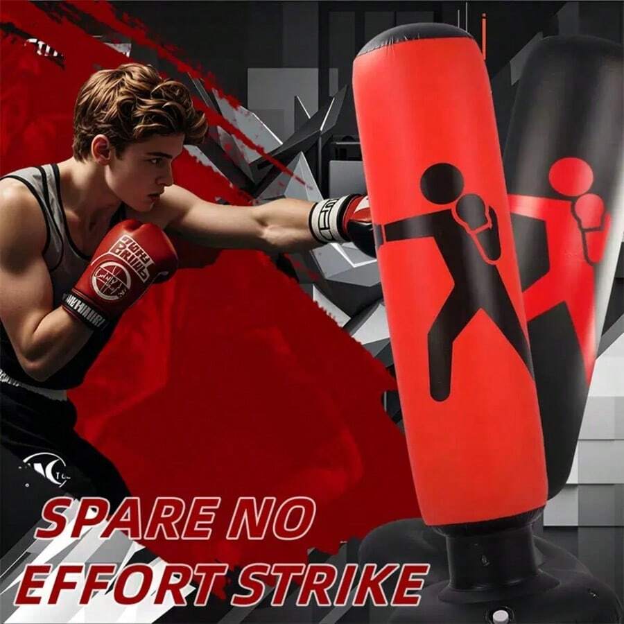 1 Stück freistehender Boxsack, Rücksprung-Fokus Boxsack zum Praktizieren von Karate, Taekwondo, Stress abbauendes Boxsack-Trainingsgerät Stehender Boxsack für Übung