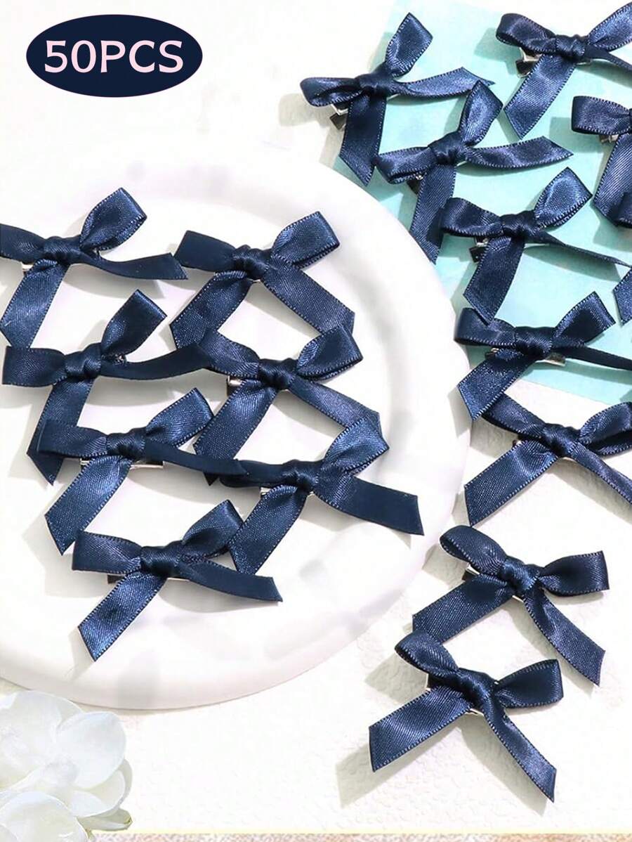 20 piezas/50 piezas Pasadores de pelo en forma de mariposa mini de color azul marino para niños, una excelente opción de regalo