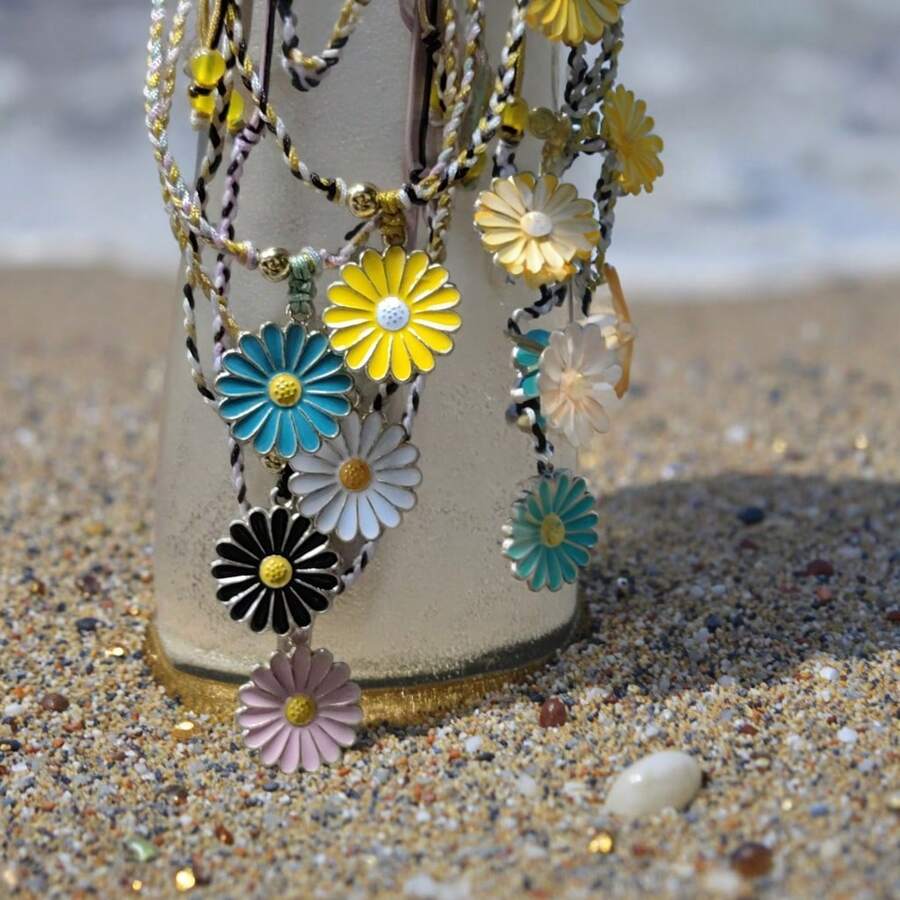 1 Pc Bohemian Woven Daisy Bracelets For Beach & Graduation Trips – Perfect For Gifting, Daily Wear, Bringing Luck & Good Wishes, Ideal For Beach Vacations & Graduation Parties