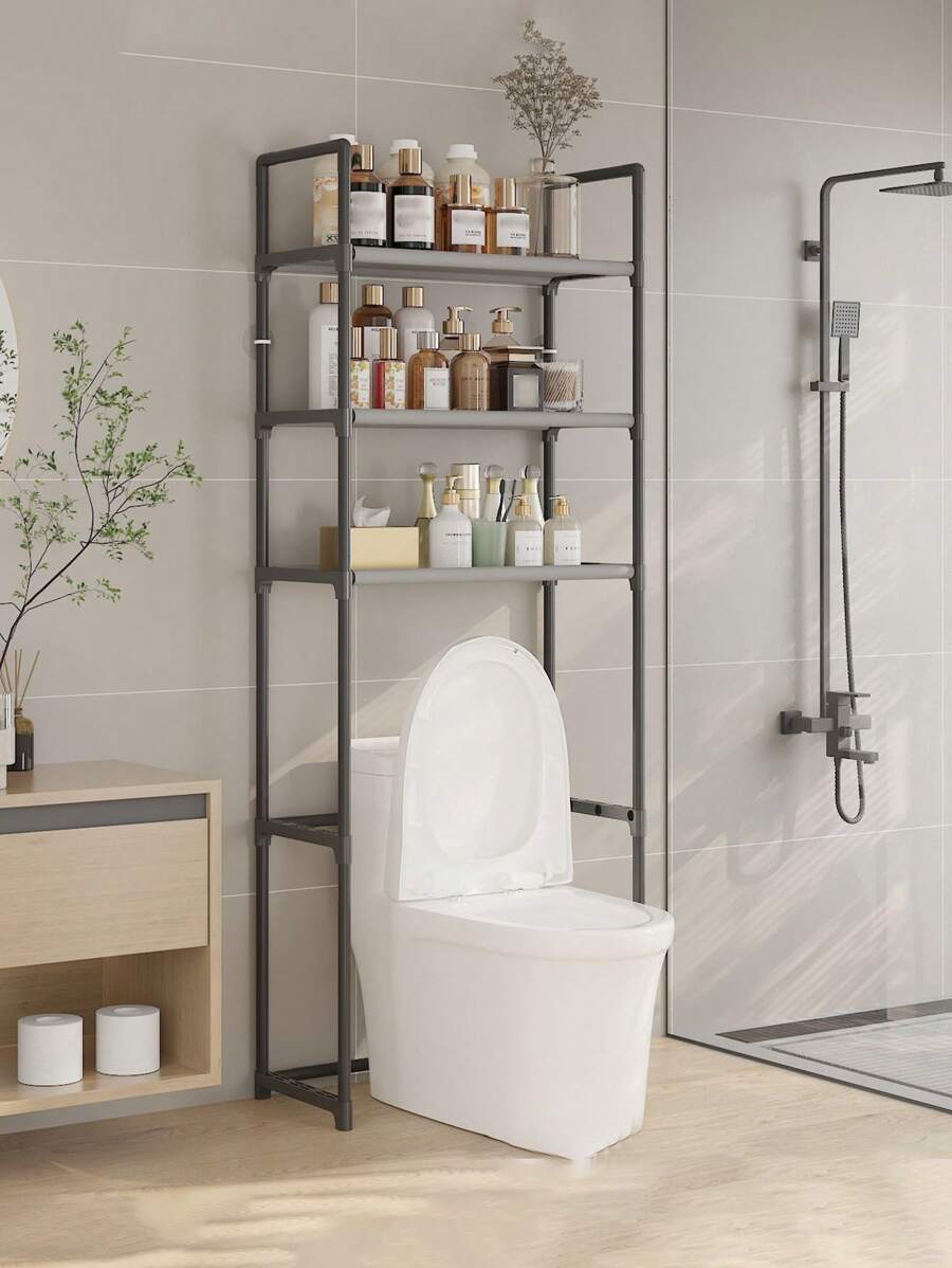 1pc Practical Bathroom Toilet Organizer Rack, 2-3 Layer Easy Assembly Bathroom Over Toilet Storage Rack, Freestanding Toilet Space Saver Shelf, Suitable For Home Decor And Bathroom Storage In Summer
