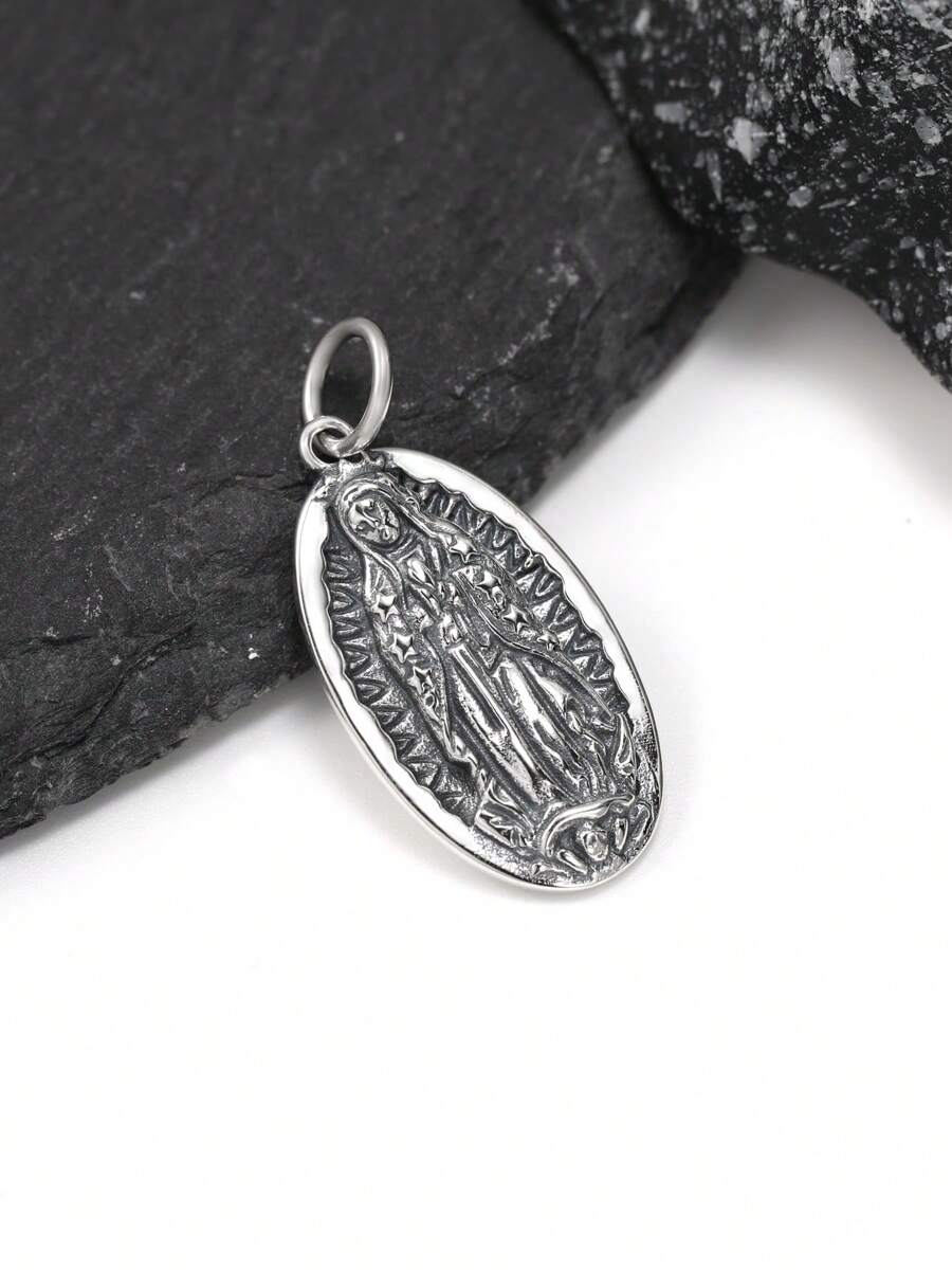 1pc Simple Unique 925 Sterling Silver Virgin Of Guadalupe Charm DIY Women Fine Jewelry Gift