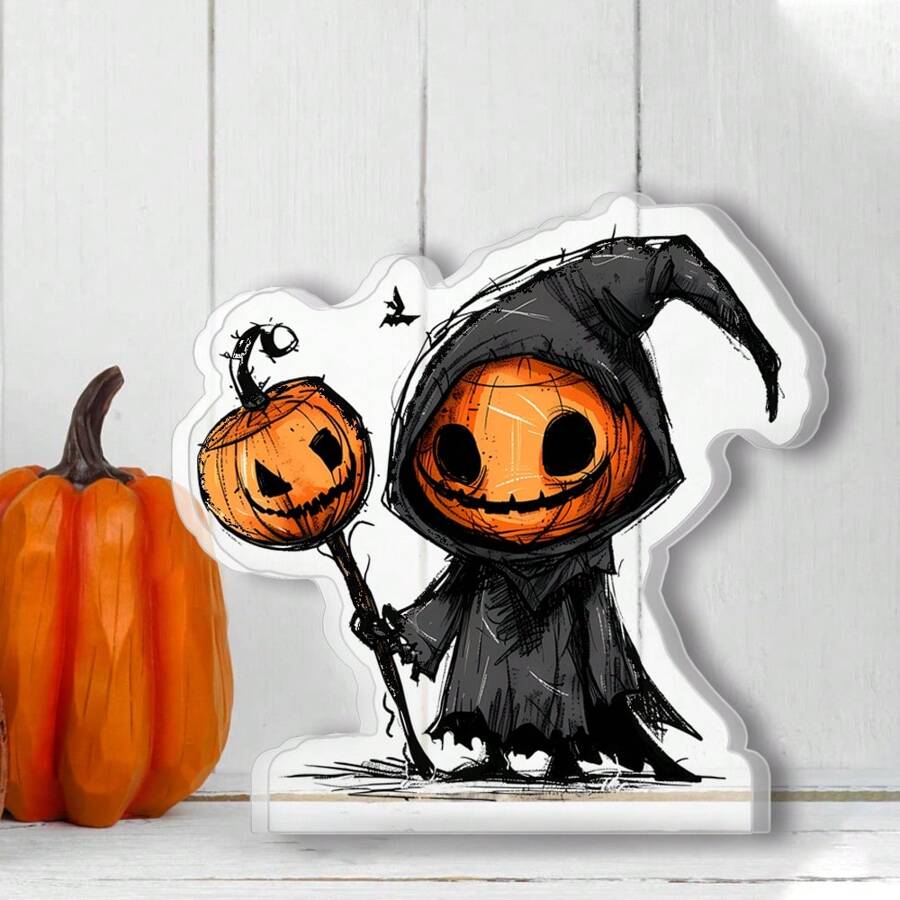 1 Pc Acrylic Halloween Home Decoration Ornaments Desktop Pumpkin Decoration Ornaments Celebrating Halloween Gifts Happy Halloween