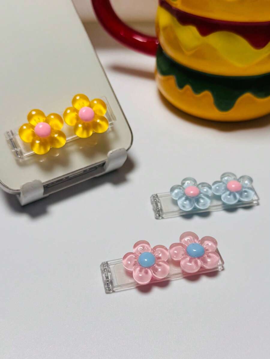 1pc Fashion Cute Simple Flower Phone Stand, Phone Case Stand Compatible With IPhone, Android Phone, Gift For Birthday, Family, Friends Phone Holder, Phone Accessories