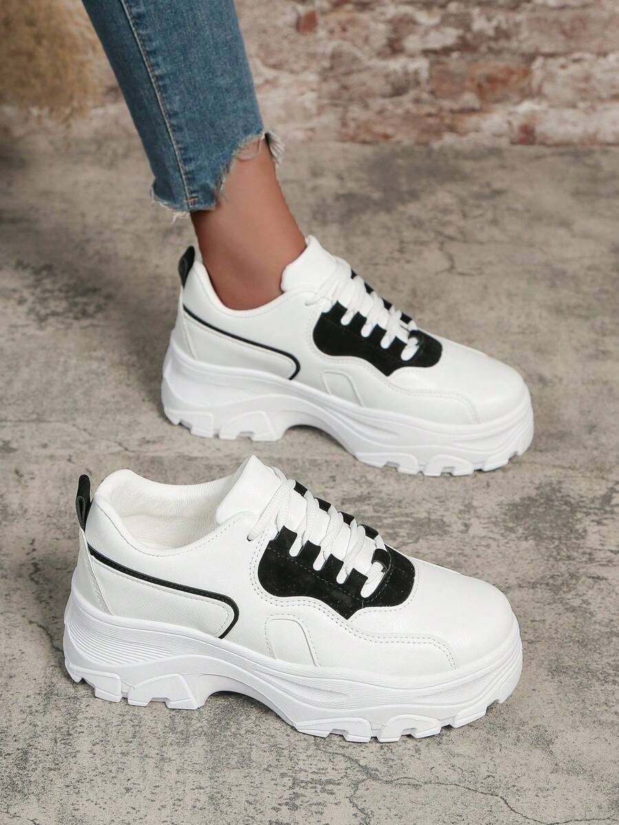 Plus Size Women's Fringe Platform Black High Top Athletic Sneakers, Spring/Autumn White Casual Waterproof Shoes
