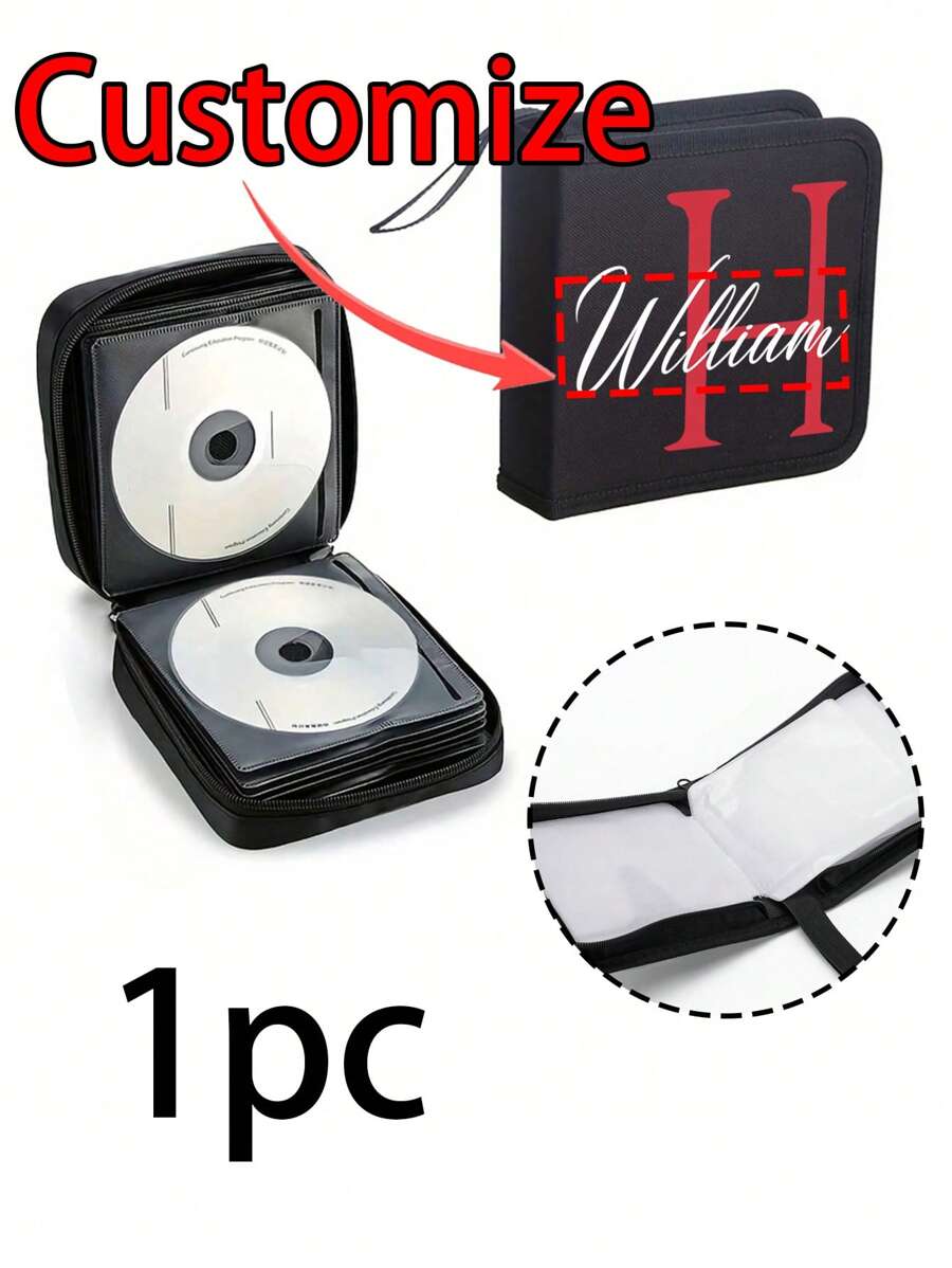 1 pièce Sac de rangement personnalisé pour CD, en tissu Oxford, sac pour CD de voiture, sac pour disque DVD, boîte de rangement pour CD, peut contenir 40 CD et peut également ranger des photos, des cartes de vœux, des billets, etc. de tailles appropriées. C'est le cadeau idéal pour les amoureux, les amis et la famille, et un incontournable pour les collectionneurs de CD