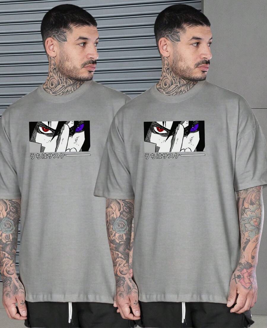 Kit 2 Camisetas Narutoo Sasuke Uchiha Susanoo Itachi Mangekyou Sharingan Rinnegan Camisa 100% Algodão Unissex Blusa
