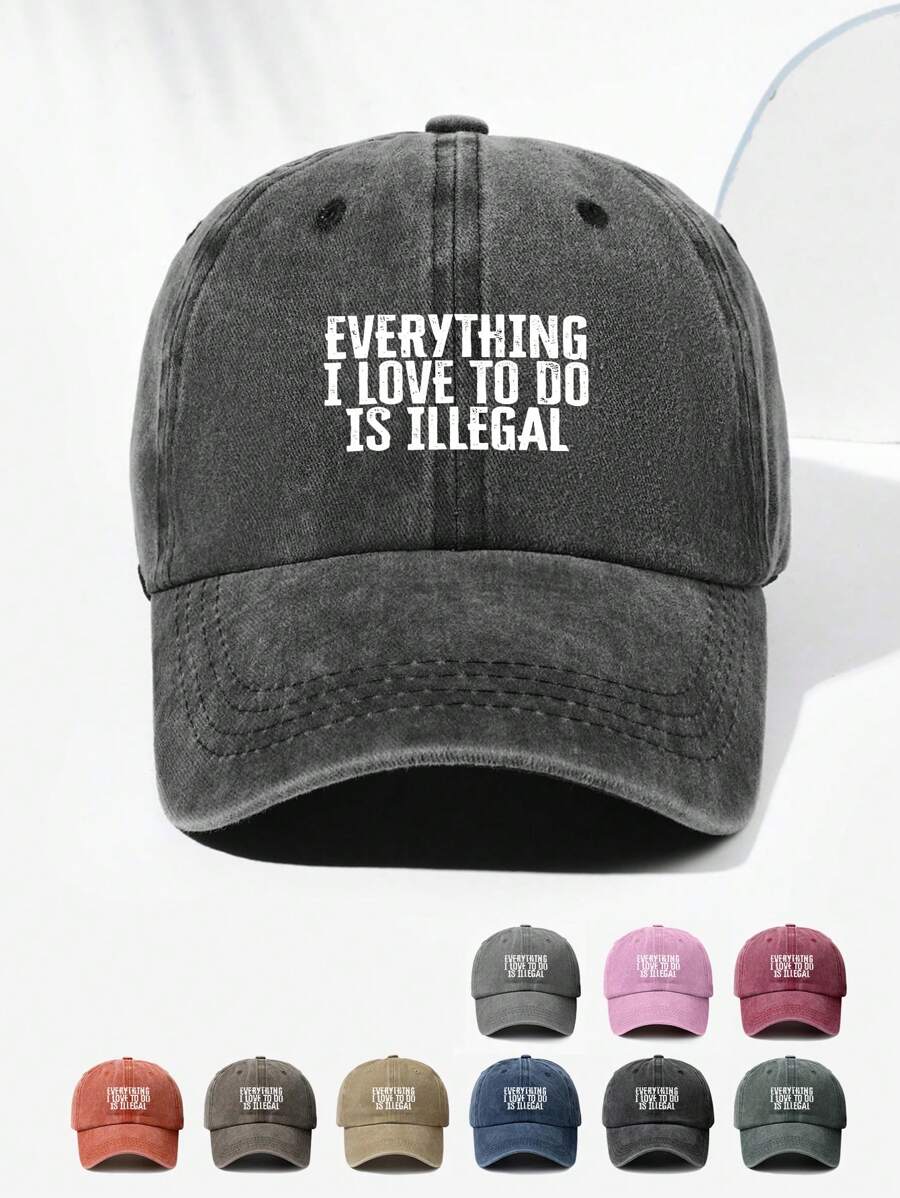 1 Stück Unisex EVERYTHING Buchstaben Muster Retro Baseballkappe, atmungsaktiv, geeignet für Outdoor Sport, Wandern, Alltagskleidung, verstellbar, modisch, vielseitig, Geschenk für Feiertag