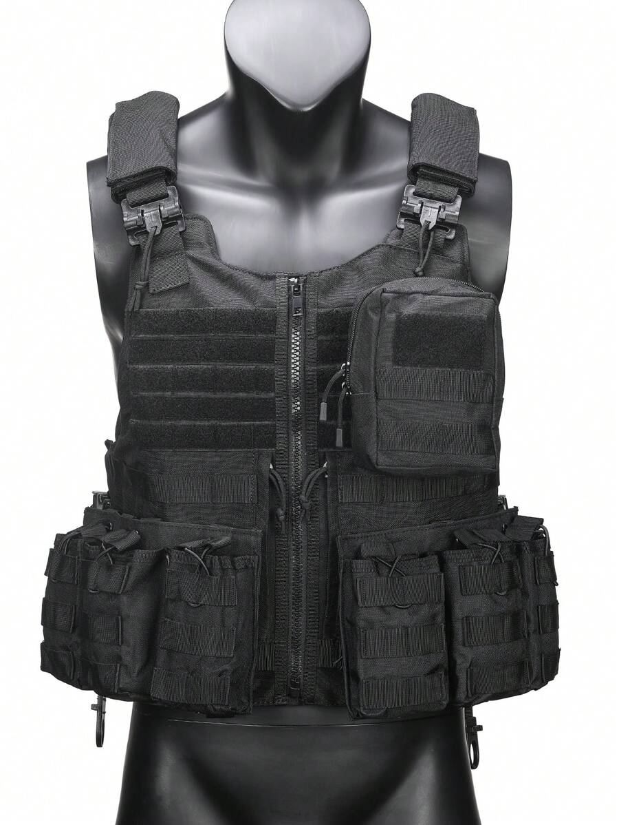 Rapidly Detachable Double-Row Triple Accessory Bag Hunting Vest, Breathable Honeycomb Design, Hidden Large Storage Space On The Back, Strong Expandable Function, Suitable For Hunting, Training, Outdoor Survival