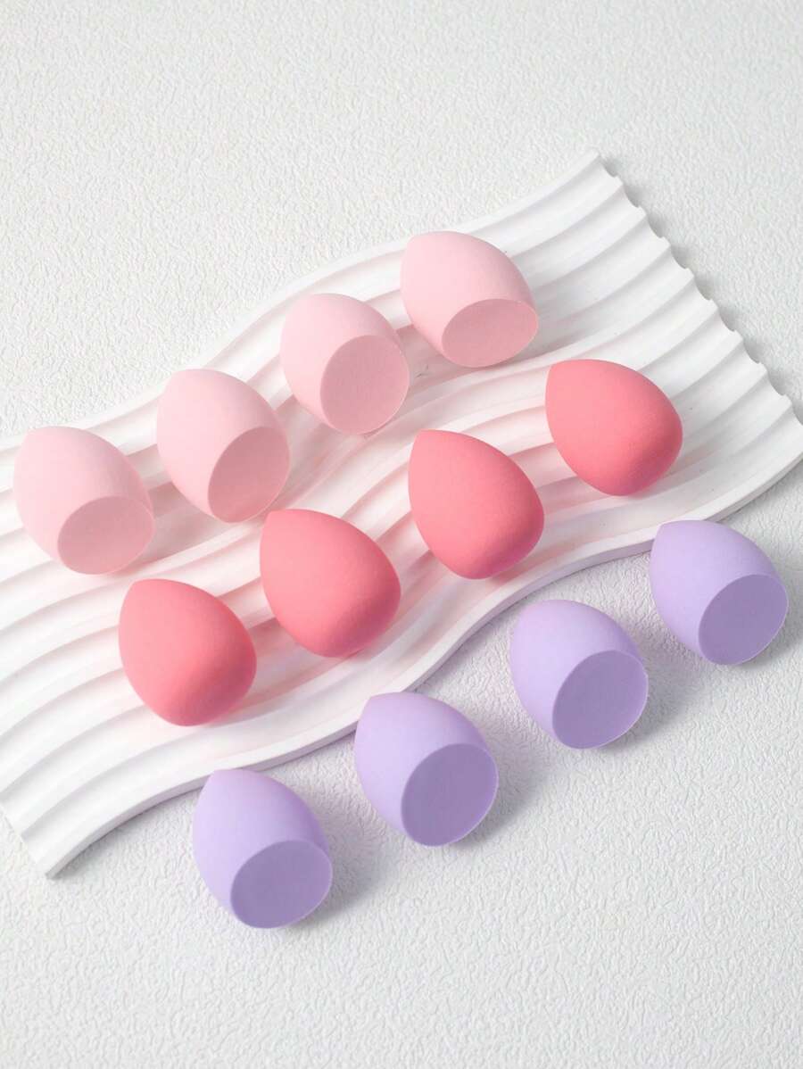 12 Peças Esponjas de Maquiagem de Tamanho Médio, Esponja de Beleza para Mistura de Base, Livre de Látex, Uso Úmido e Seco para Líquido, Creme e Pó, Multicoloridas, Adequadas para Todos os Tipos de Pele